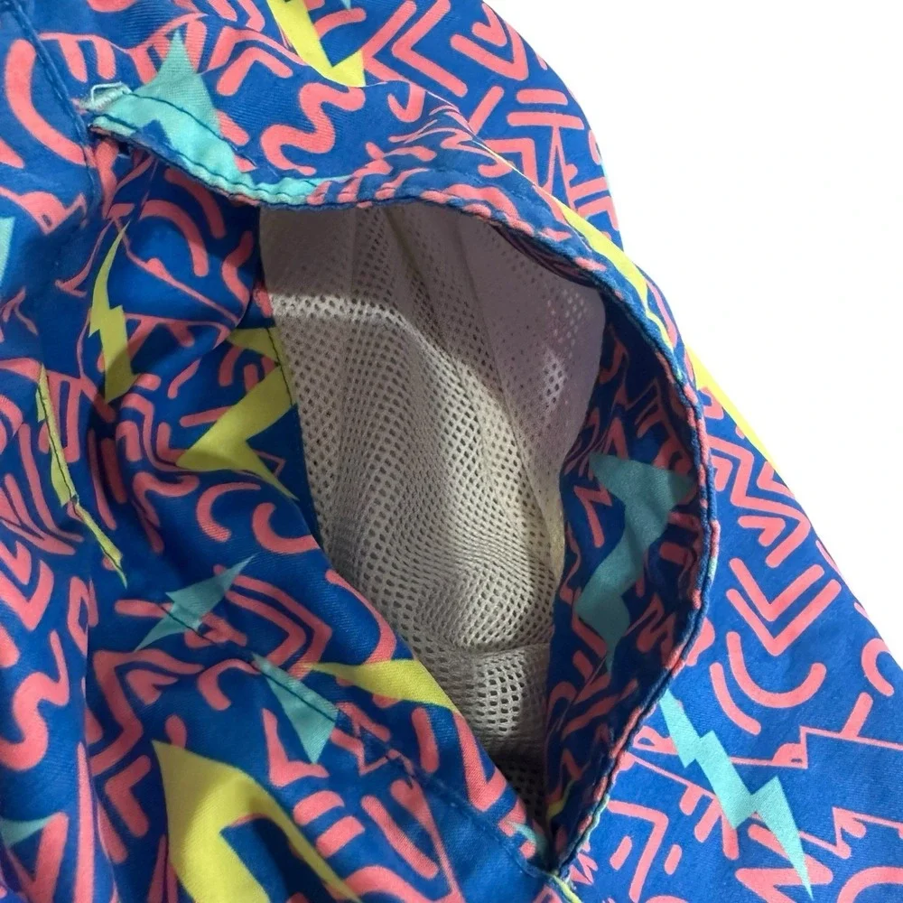 Tipsy Elves 90's Print Size Medium Swim‎ Trunks Drawstring Stretch Waist Pockets